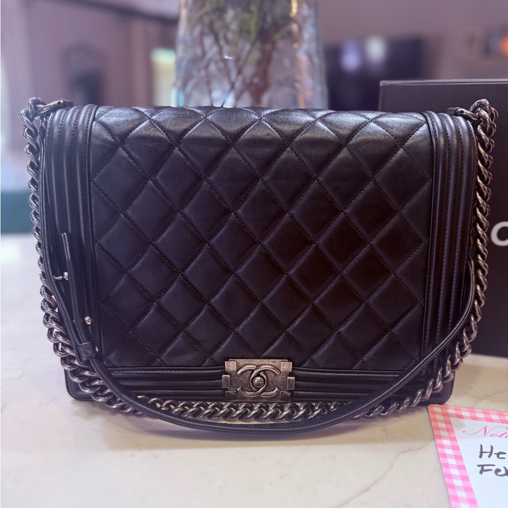 Chanel Large Quilted Lambskin Leather boy bag